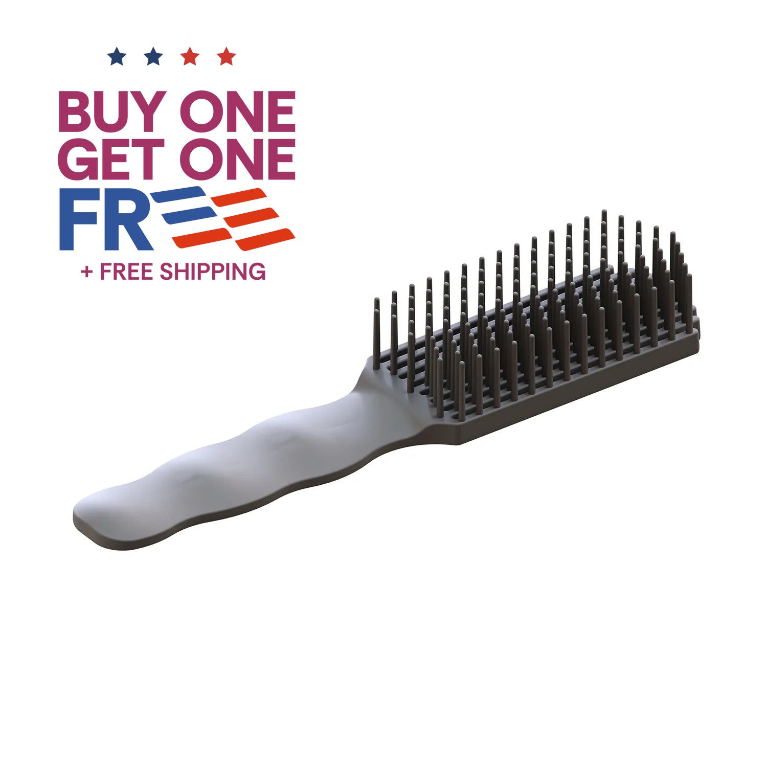 PuffCuff TangleMaster Detangling Brush for Curly, Thick & Natural Hair (Gray or Gold)