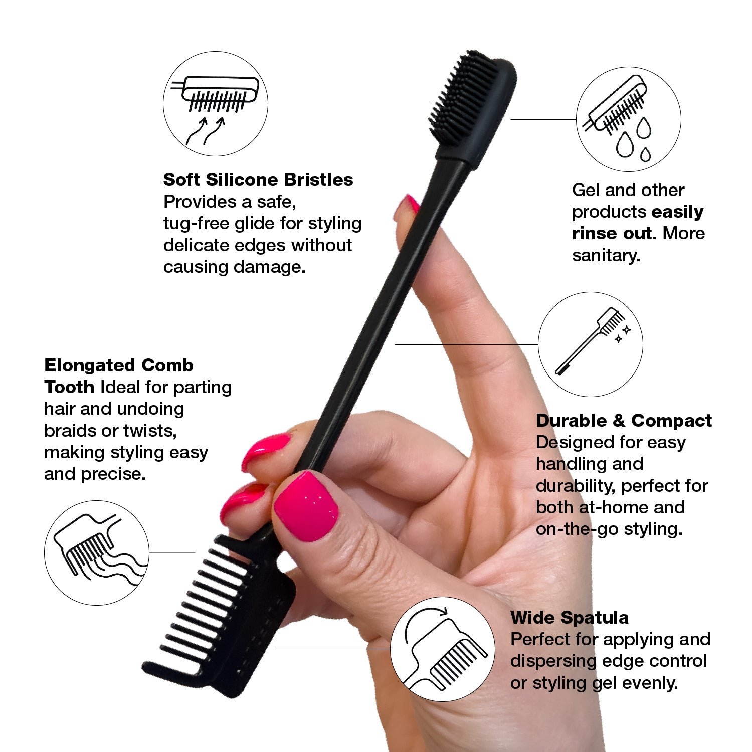 PuffCuff EdgeMaster® 3-in-1 Edge Brush and Styling Tool