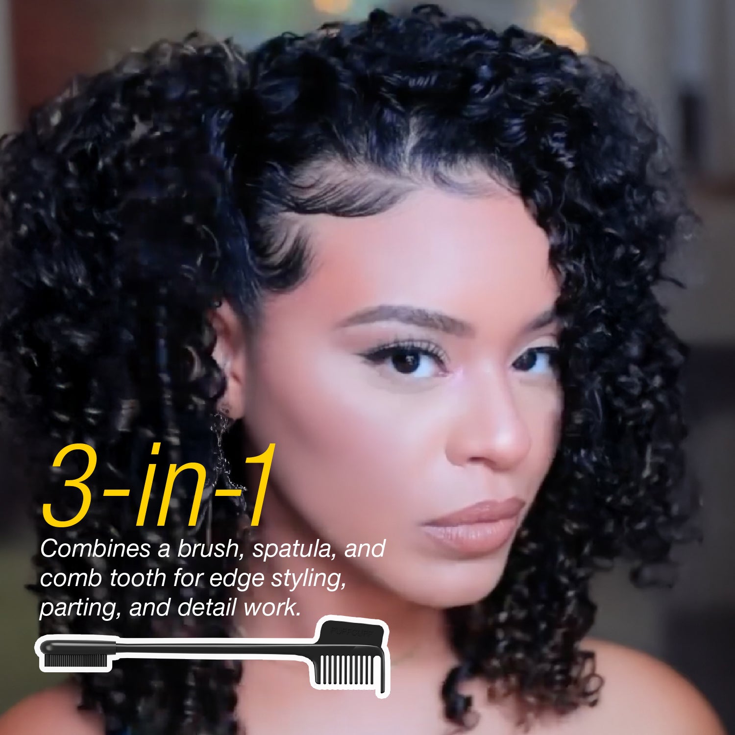 PuffCuff EdgeMaster® 3-in-1 Edge Brush and Styling Tool