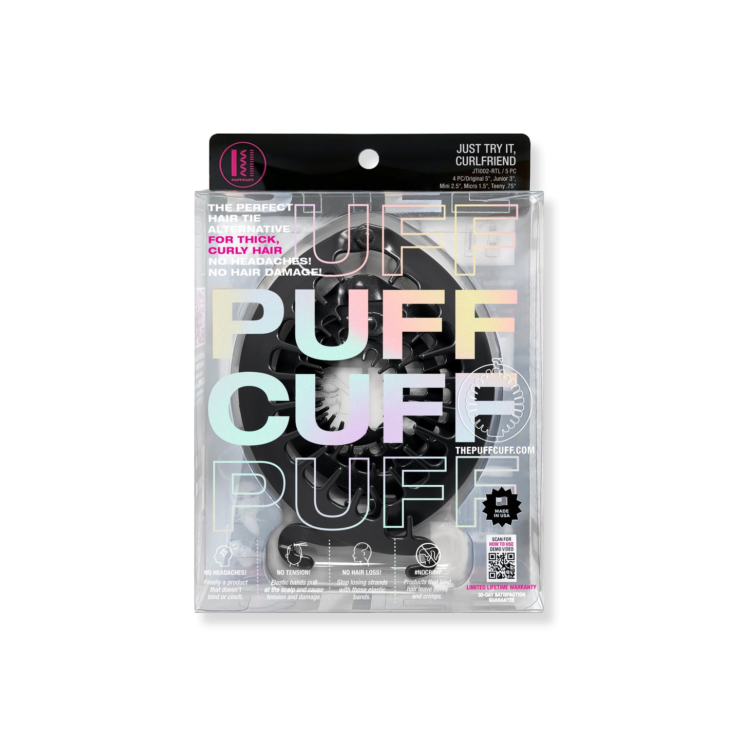 PuffCuff Just Try It! Starter Set – Hair Clamp Set for Curly & Coily Hair (5 PC)
