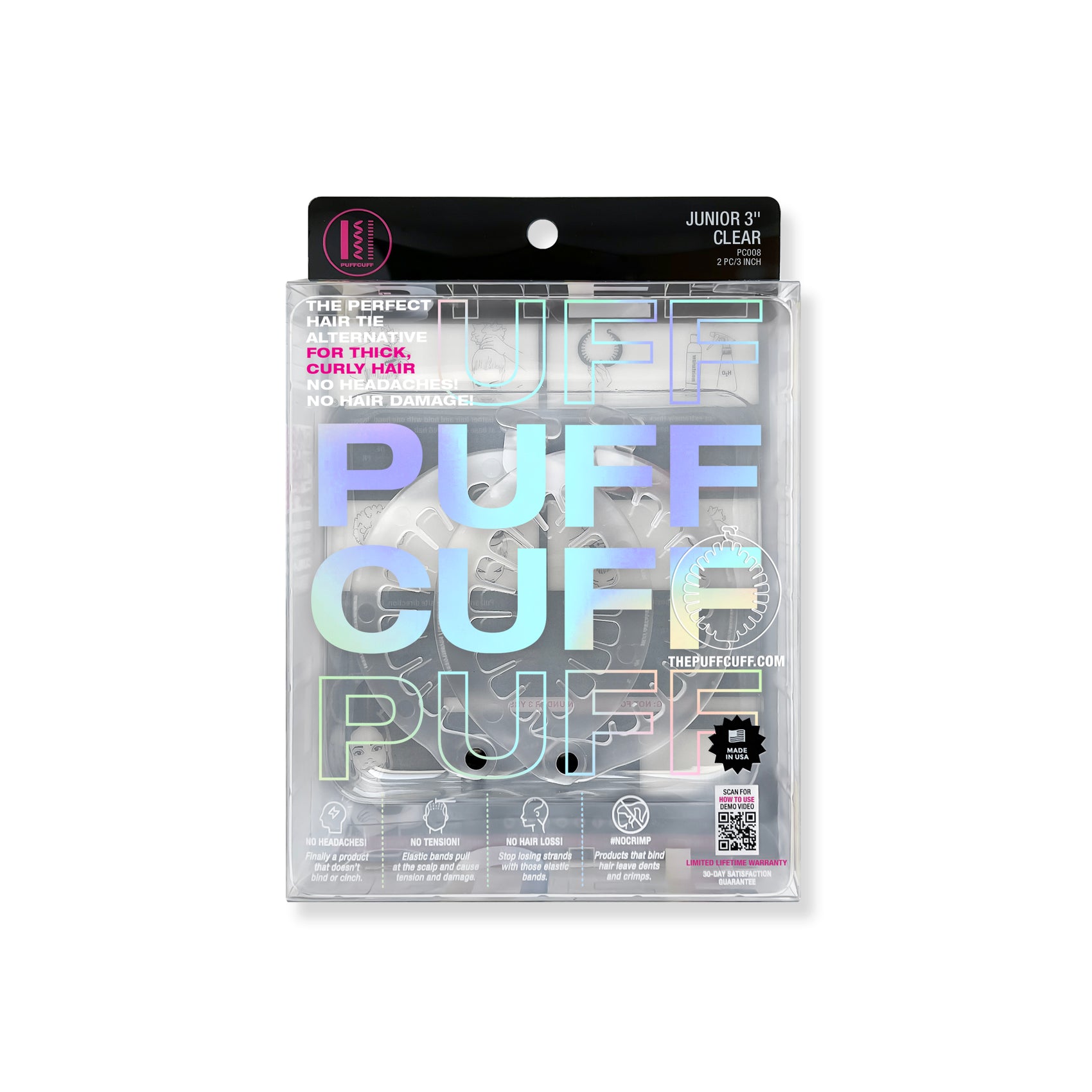 PuffCuff JUNIOR Multipack – 3 Inch Hair Clamps (2 PC)