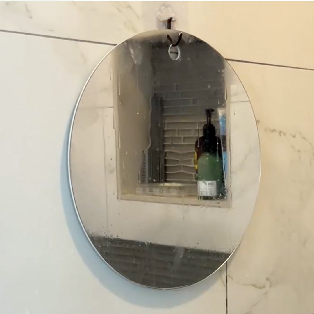 10-inch Round Hanging Anti-fog Mirror with Shower Hook