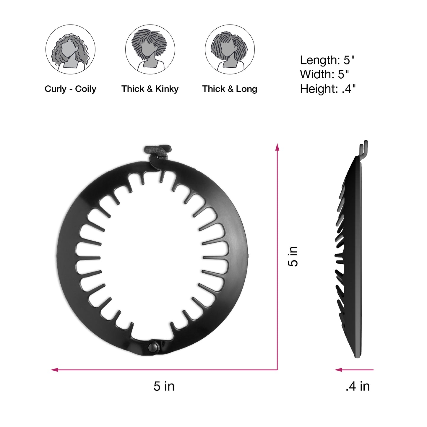 PuffCuff ORIGINAL Pack– 5 Inch Hair Clamp (1 Piece)