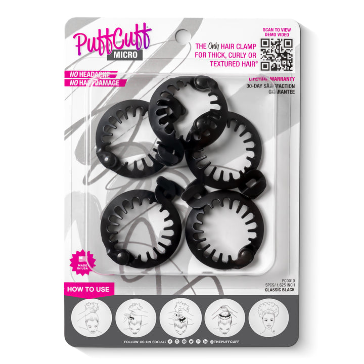 MICRO BLACK RETAIL PACK - 1.5 INCH (5 PCS) — NOT FOR LOW DENSITY HAIR